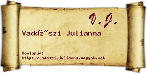 Vadászi Julianna névjegykártya